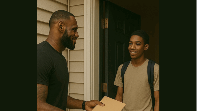 “The Day a Legend Knocked: When LeBron Found the Kid Skipping Lunch to Build a Future”