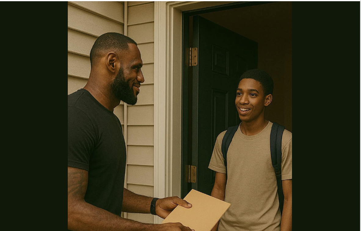 “The Day a Legend Knocked: When LeBron Found the Kid Skipping Lunch to Build a Future”