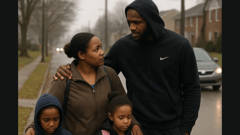 LeBron James Noticed a Single Mom Walking Her Kids to School—What He Did Next Changed Everything