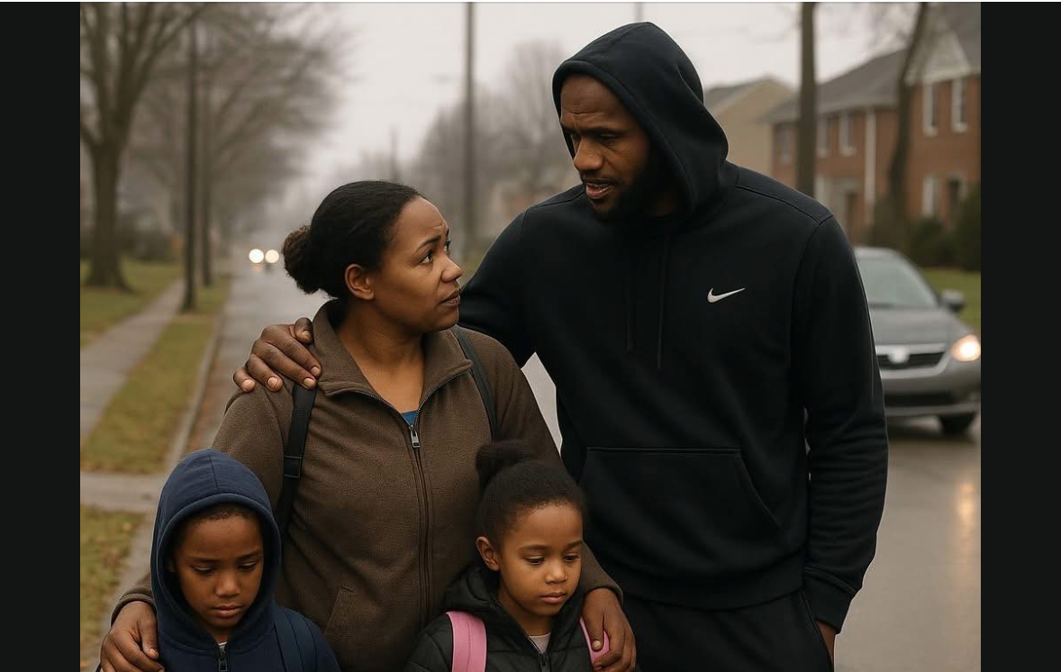 LeBron James Noticed a Single Mom Walking Her Kids to School—What He Did Next Changed Everything
