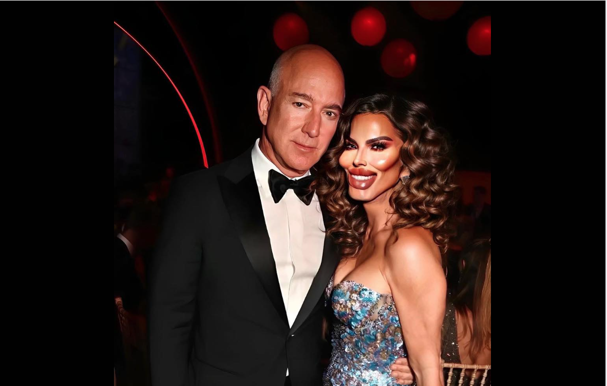 Beautiful Lauren Sánchez & her Handsome Billionaire fiancé, Jeff Bezos, Have a Glitzy, Sequin-Studded Date Night in France!